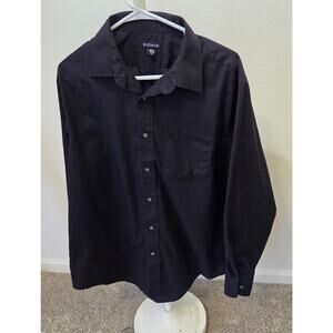 George Men's Black Button Up Dress Shirt Size Large